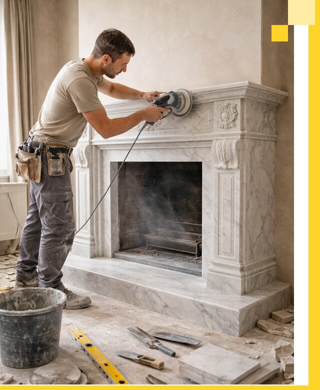 Изготовление и установка мраморных каминов в Тейково под ключ