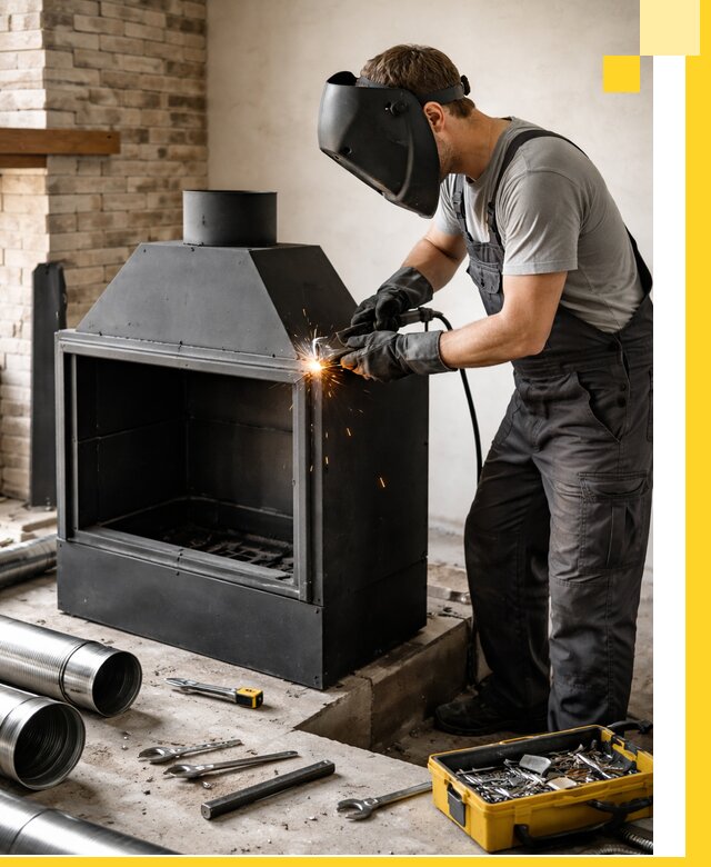 Продажа и установка металлических каминов в Тейково под ключ