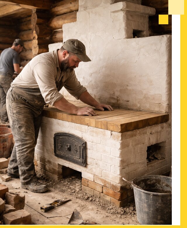 Проектирование и установка русской печи с лежанкой в Тейково