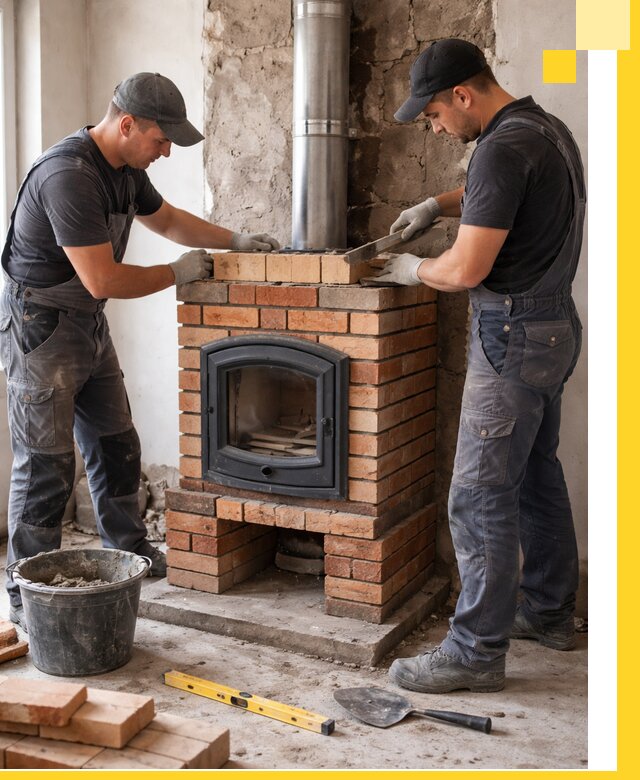 Монтаж печи камина под ключ в Тейково с гарантией и пусконаладкой