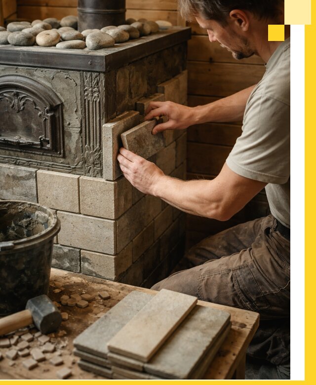 Облицовка банных печей в Тейково профессиональная отделка