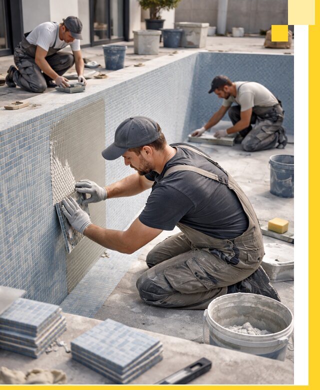 Облицовка бассейнов в Тейково плитка мозаика гидроизоляция