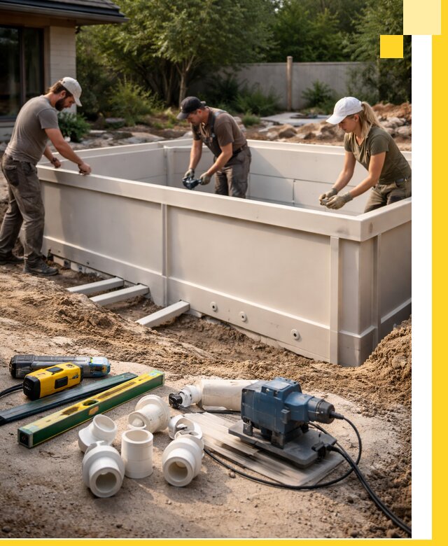 Установка полипропиленовых бассейнов под ключ в Тейково