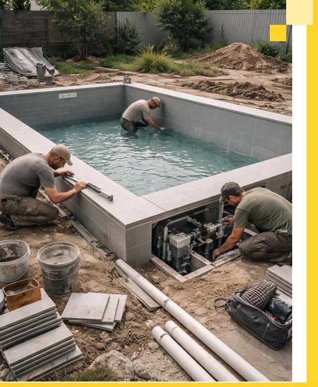 Строительство и монтаж бассейнов для дачи под ключ в Тейково