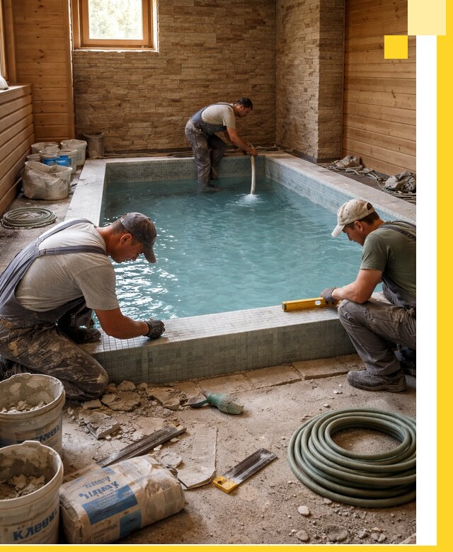 Проектирование и строительство бассейнов для бани в Тейково