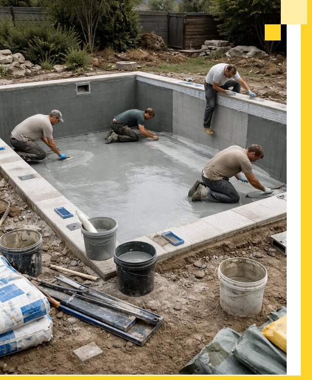 Изготовление и монтаж чаши бассейна под ключ в Тейково