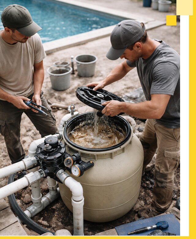 Установка и обслуживание песочных фильтров для бассейнов в Тейково