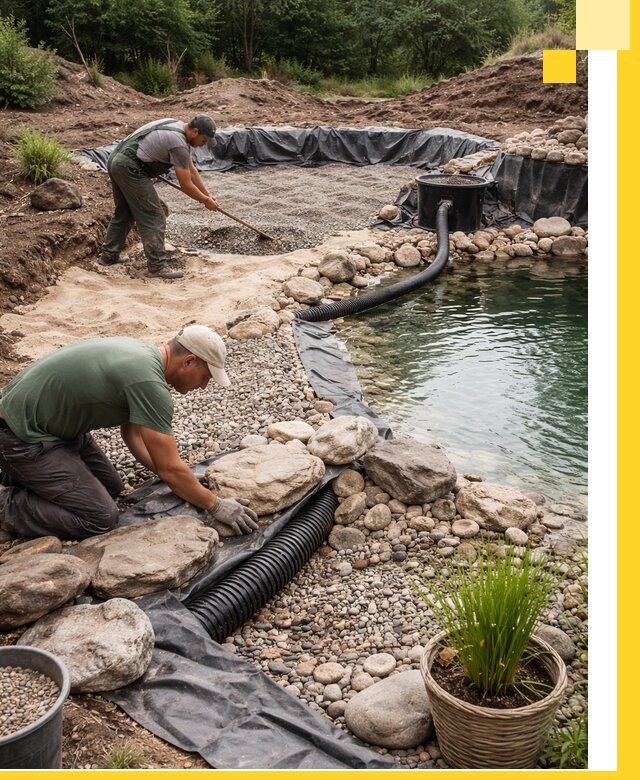 Строительство природных бассейнов и озер в Тейково под ключ