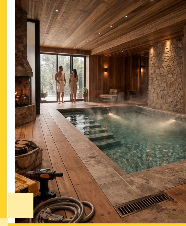 Проекты бань с бассейном под ключ в Тейково от 81548 р., ЭриданТкв