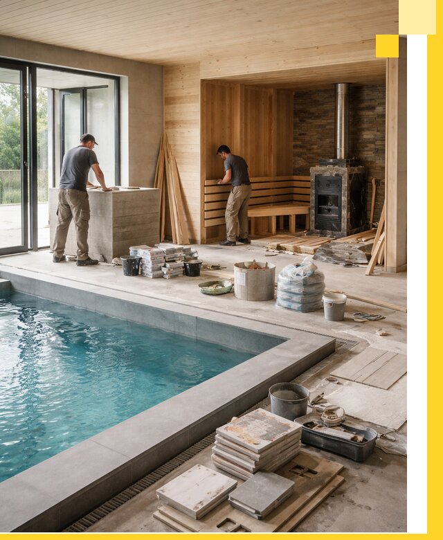 Проектирование и строительство бань с бассейном в Тейково