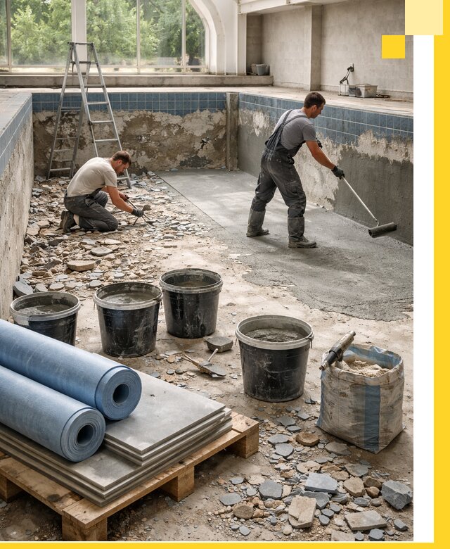 Реконструкция бассейнов в Тейково: ремонт, гидроизоляция