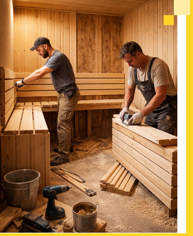 Профессиональный комплексный ремонт саун под ключ в Тейково