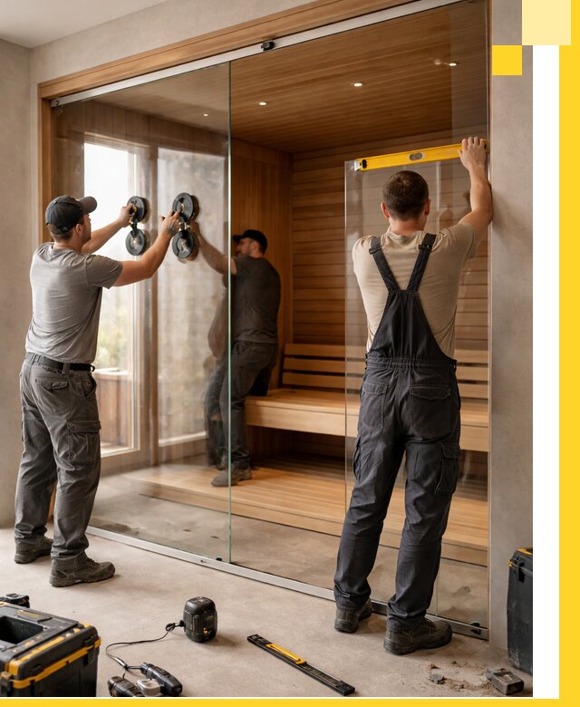 Производство и монтаж стеклянных саун под ключ в Тейково