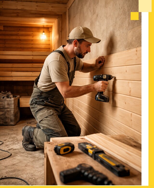 Профессиональная внутренняя отделка бани в Тейково под ключ