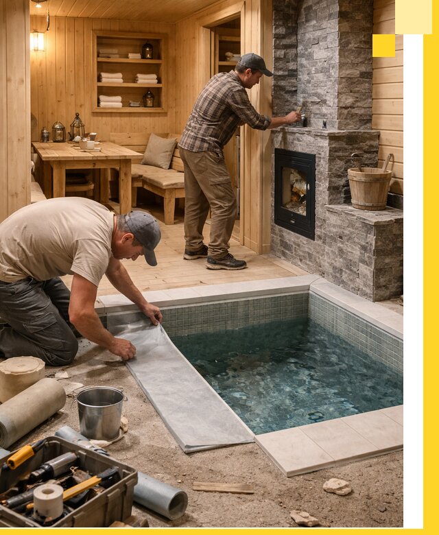 Строительство бань с комнатой отдыха под ключ в Тейково