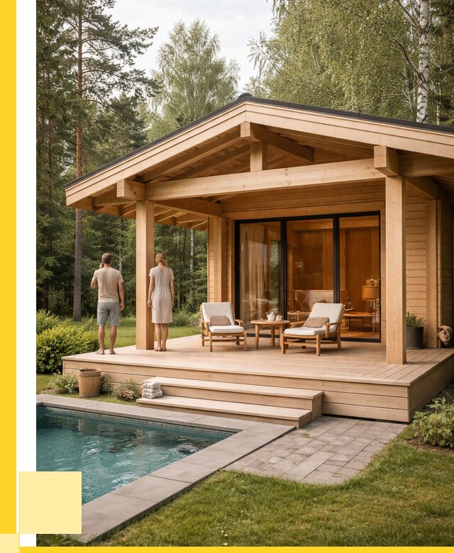 Бани с террасой под ключ в Тейково от 652380 р. | ЭриданТкв