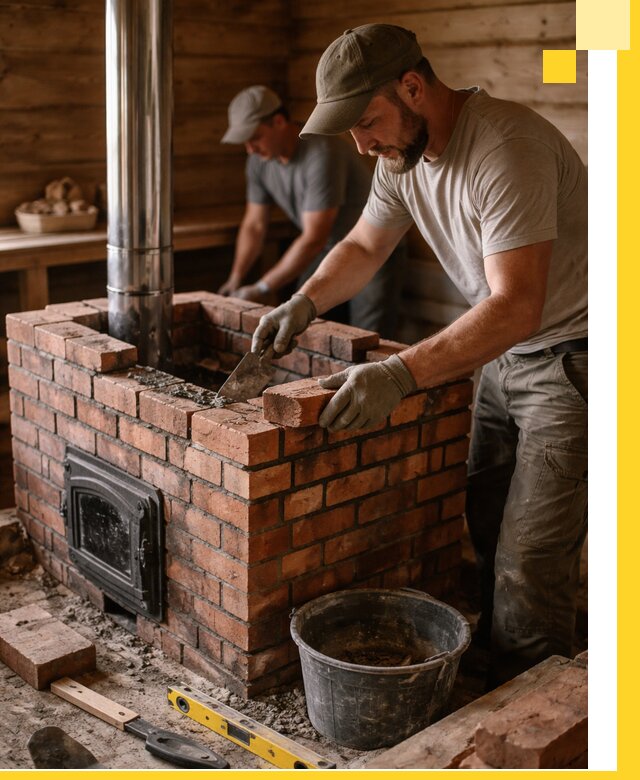 Кирпичные печи для бани под ключ в Тейково, проект и монтаж