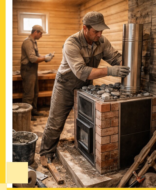 Монтаж печи в бане под ключ в Тейково от 21746 р. | ЭриданТкв