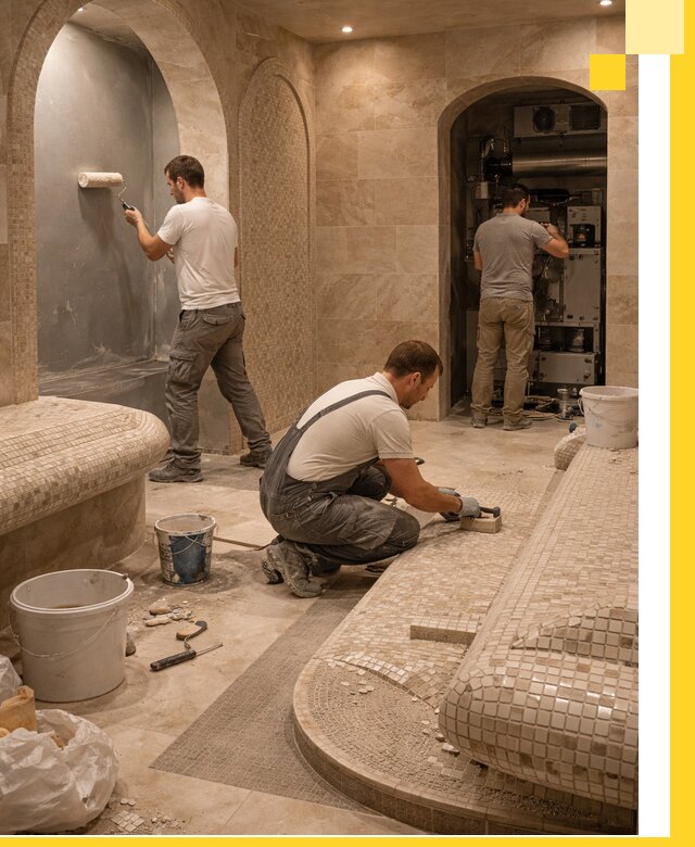 Строительство бани с хамамом и бассейном под ключ в Тейково