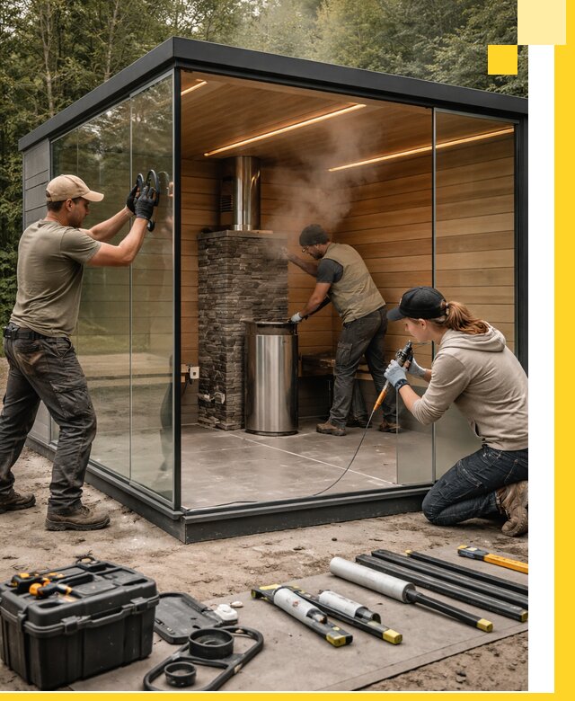 Проектирование и строительство стеклянных бань в Тейково