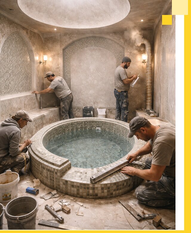 Профессиональное строительство хамама с бассейном в Тейково под ключ