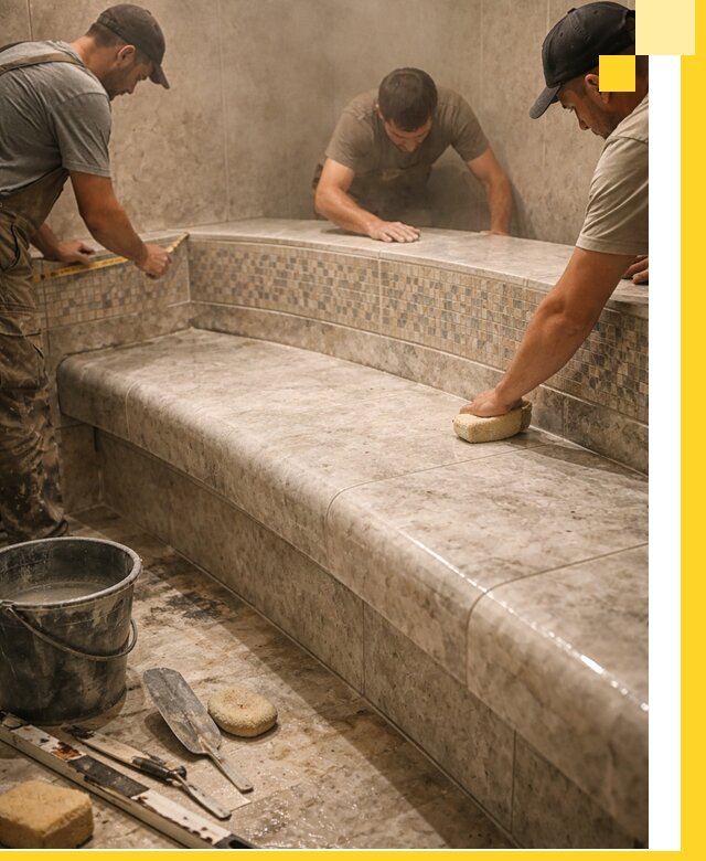 Изготовление и установка сидений для хамама в Тейково